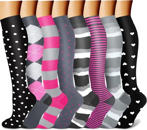 Miniatura 15 de Calcetines de compresión para mujeres y hombres 15-20 mmHg, mejores para uso médico, enfermería, para correr, atletismo, varices, viajes