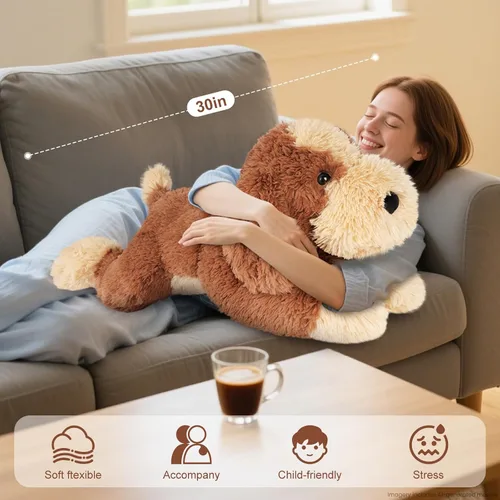 Miniatura 2 de SuzziPals Animal de peluche grande de 30 pulgadas, cachorro de peluche gigante grande y suave, juguetes de peluche gigantes para relajación