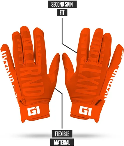 Miniatura 3 de Nxtrnd G1 - Guantes de fútbol juvenil, guantes receptores adhesivos para niños Naranja