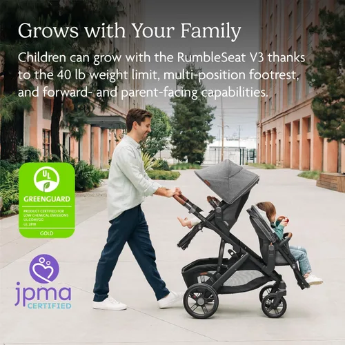 Miniatura 4 de UPPAbaby RumbleSeat V3 Segundo asiento inferior – Compatible con Vista V2 y Vista V3 – Asiento para todo tipo de clima + hebilla magnética