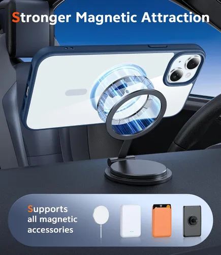 Miniatura 646 de FNTCASE Funda para iPhone 13 Pro-Max: Fundas magnéticas transparentes compatibles con Magsafe Slim anti amarillamiento protección contra caídas