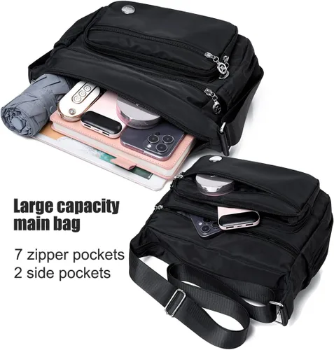 Miniatura 3 de Bolsos cruzados para mujer, bolso de hombro espacioso con múltiples bolsillos, bolso cruzado a la moda, bolso de mano con asa superior