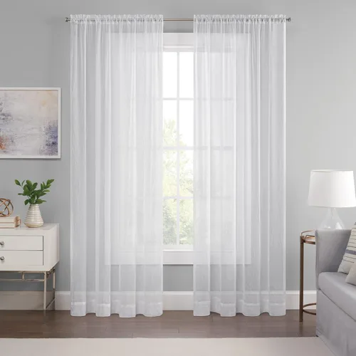 Miniatura 14 de Eclipse Emina - Cortina de gasa transparente para ventana, con bolsillo para barra, 1 panel, 52 pulgadas de ancho x 95 pulgadas de largo