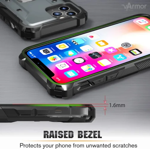 Miniatura 7 de Vena vArmor - Funda resistente compatible con Apple iPhone 12 / iPhone 12 Pro (6.1 pulgadas) (protección contra caídas de grado militar), funda Gris