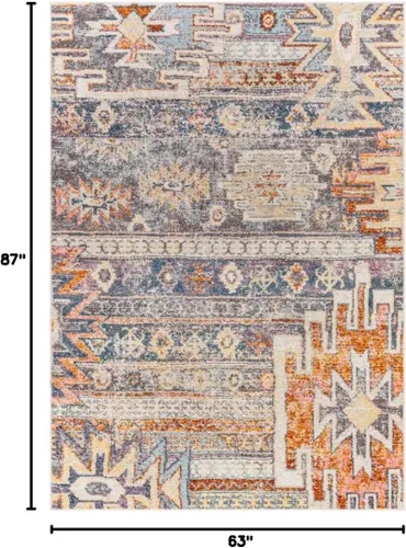 Miniatura 2 de Livabliss Ashens - Alfombra rústica, 5.3 x 7.3 pies, color mezclilla Azul (Denim)