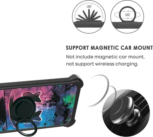 Miniatura 4 de Aroepurt Funda compatible con Nothing Phone 2a Phone Case Cover [PC duro + silicona suave] [soporte de anillo] [efecto luminoso] YGH-BQ