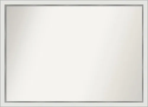 Miniatura 517 de Amanti Art Espejo de baño blanco para sobre el fregadero, 30 x 35 pulgadas, espejo de tocador rectangular estrecho de Eva de oro blanco, marco