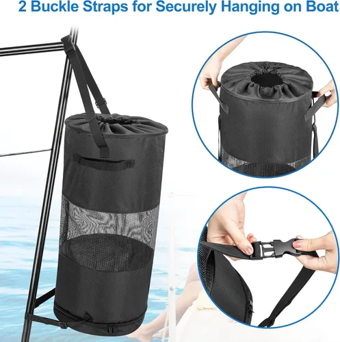 Miniatura 4 de Fasrom Bolsa de basura para barco con cremallera inferior para una fácil eliminación, color negro (solo bolsa vacía, diseño patentado)