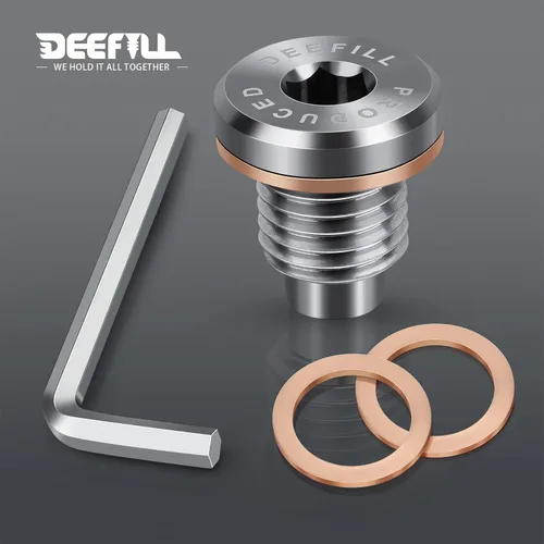 Miniatura 7 de Tapón de drenaje de aceite de cárter magnético de acero inoxidable con arandela de cobre para CR250 CR480, Polaris RZR Sportsman Ranger Scrambler