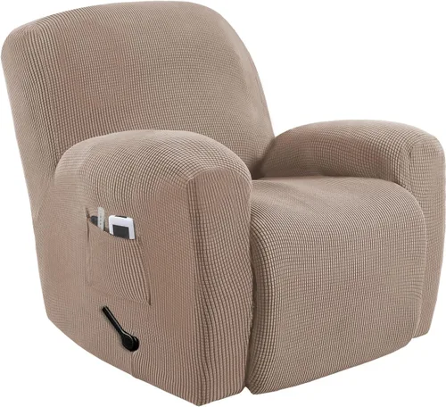 Miniatura 16 de MeilleMaison Funda elástica para silla reclinable, funda para sofá de 1 pieza con parte inferior elástica, lavable, protector de muebles Negro