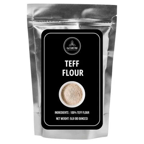 Naturevibe Botanicals Harina de Teff marrón de 5 libras | 100% grano entero y sin gluten | Finamente molida, alta en fibra y proteína vegetal |