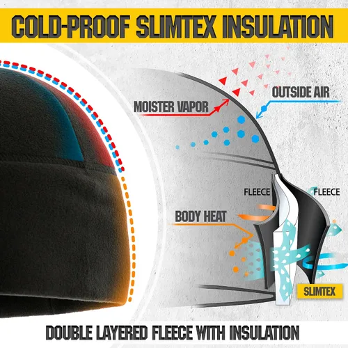 Miniatura 3 de M-Tac Gorra de reloj de forro polar - Gorro táctico de invierno con Slimtex
