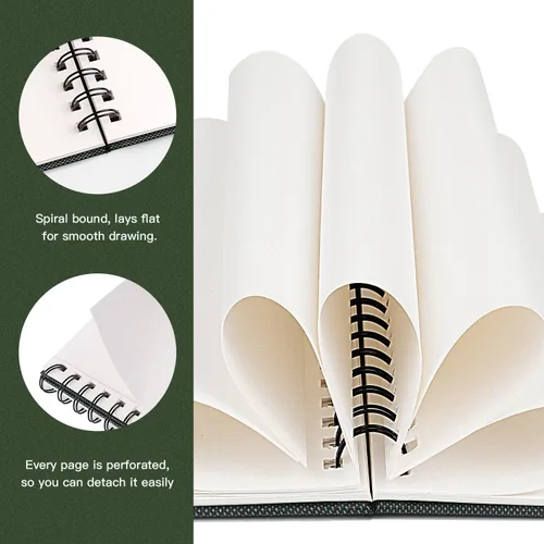 Miniatura 4 de Bloc de Papel de Acuarela, Fuumuui 5.5 x 8.5 pulgadas Papel 100% Algodón (20 Hojas, 140lb/300g), Encuadernado en Espiral para Pintar, Dibujar