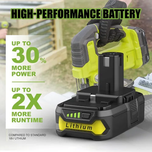 Miniatura 3 de Powilling Paquete de 2 baterías P189 mejoradas de 4.0Ah para batería Ryobi de 18 V, baterías de iones de litio de 18 voltios para herramientas