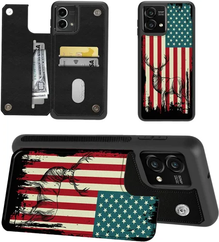 Funda tipo cartera para Moto G Stylus 5G 2023 con soporte para tarjetas, bloqueo RFID, piel sintética, función atril, cierre magnético, funda
