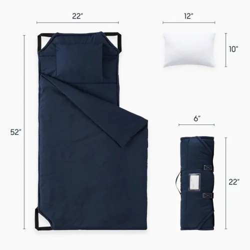 Miniatura 2 de Wake In Cloud - Tapete para siesta para cuna con almohada y manta, para niños pequeños y niñas en guardería, jardín de infantes, preescolar y Azul