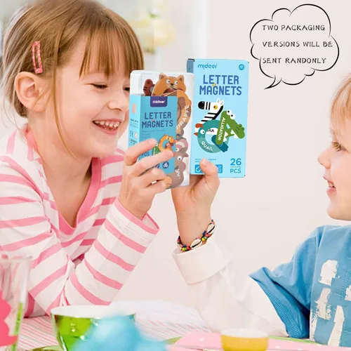Miniatura 6 de Mideer Letras magnéticas grandes para niños de 1 a 3 años, 26 piezas de imanes del alfabeto de animales, juego de juguetes para nevera, coloridos