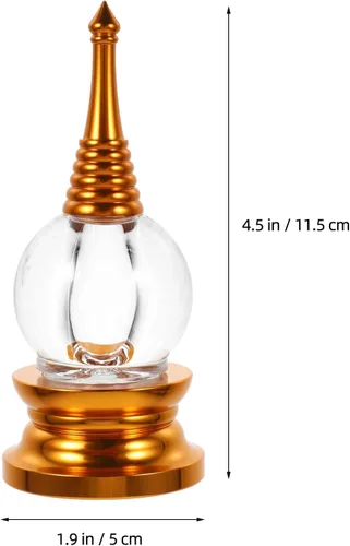 Miniatura 2 de Adornos de estupa, suministros de Buda, estatua de cristal de estupa acrílica, torre budista de Sarira, estatua zen, decoración de meditación