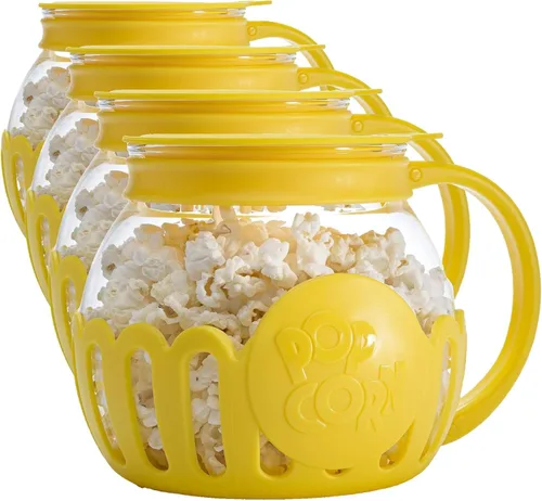 Miniatura 12 de Ecolution - Palomitero MicroPop patentado para microondas, con vidrio seguro para temperatura, tapa 3 en 1 mide granos y derrite mantequilla, hecho