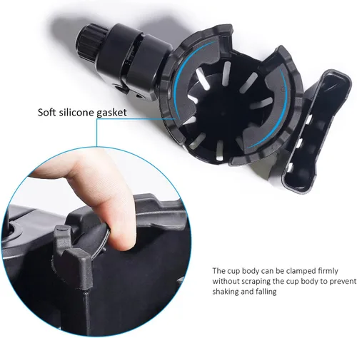 Miniatura 5 de EASICOZI Soporte para micrófono con soporte para teléfono, soporte universal 2 en 1 para botella de bebida para soporte de micrófono de música