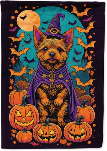 Miniatura 9 de Caroline's Treasures DAC1466GF - Bandera decorativa para jardín de Halloween de Affenpinscher Witchy para jardín, decoración para patio exterior