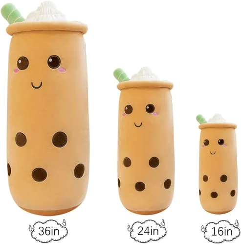 Miniatura 2 de Rexinc - Lindos peluches Boba, peluche Boba de felpa larga, almohada de peluche de burbujas de té, animal de peluche para regalo para niños