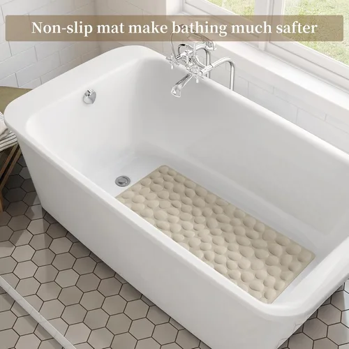 Miniatura 2 de OTHWAY Alfombra de Bañera Antideslizante, Alfombra de Baño de Goma para Niños y Bebés, 16x31.5 pulgadas Alfombras de Baño Grandes para Bañera
