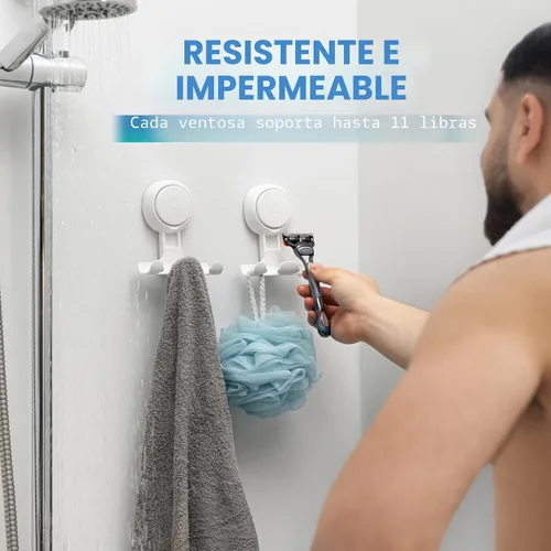 Miniatura 3 de TAILI Soporte para maquinilla de afeitar con ventosa para ducha, paquete de 2, toalla, lufa, soporte para afeitadora para pared de baño, potentes