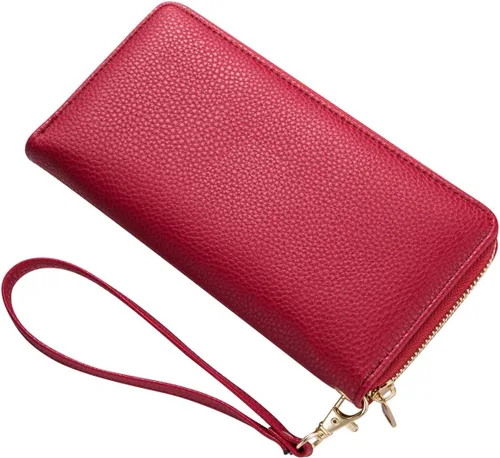 Miniatura 4 de Cartera de pulsera para mujer con soporte para teléfono celular con cremallera alrededor del bolso
