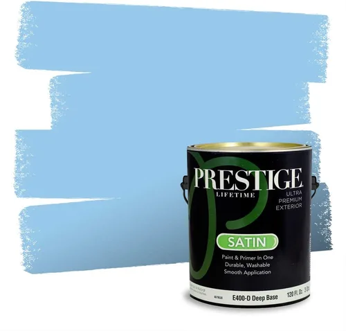 Miniatura 814 de Pintura Exterior + imprimación PRESTIGE, todo-en-uno, 1 galón, acabado mate, color comparable al Valspar* Royal Gray* VS151-Gris real