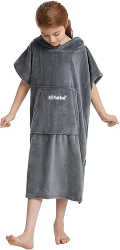 Miniatura 4 de Hiturbo Toalla para niños cambiadora: toallas de baño de felpa suave, sudadera con capucha cálida de forro polar coral, poncho de surf de natación