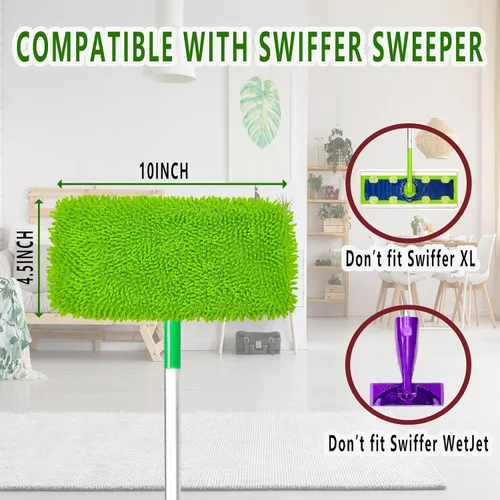 Miniatura 3 de Almohadillas de Microfibra Reutilizables para Trapeador Almohadillas Húmedas Lavables Compatibles con Repuestos de Almohadillas Swiffer Sweeper