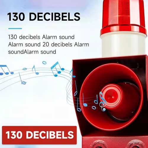 Miniatura 3 de Y DIANS Sirena de alarma temporizada al aire libre 130dB cuerno 45W emergencia impermeable seguridad industrial sirena luz con temporizador