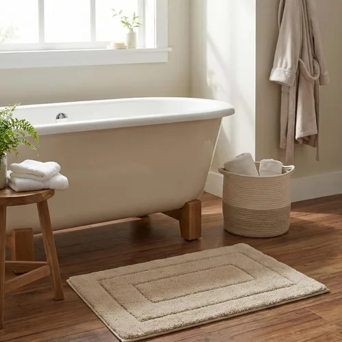 Miniatura 10 de GRANNY SAYS Alfombras de baño antideslizantes, lavables, extra suaves y absorbentes de agua para baño, alfombra de baño peluda de felpa, alfombra
