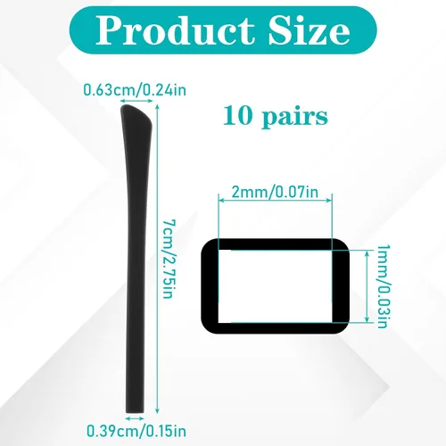Miniatura 2 de Puntas de silicona antideslizantes para gafas, 10 pares de patillas de repuesto para gafas, almohadillas para orejas, calcetines de tubo
