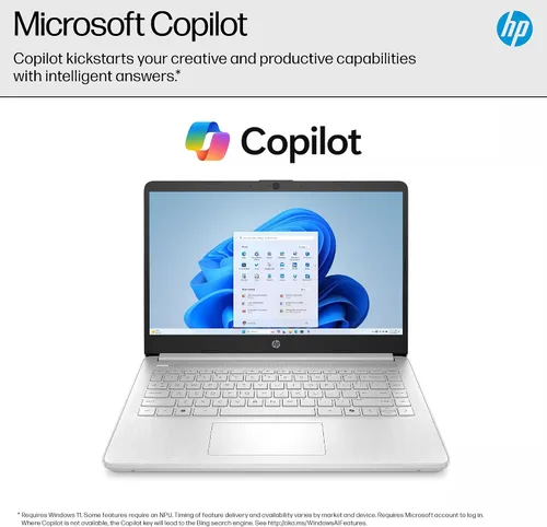 Miniatura 5 de HP 14” Laptop Flagship 2025 con IA, computadora para oficina de por vida, para estudiantes y negocios, CPU Intel de 4 núcleos, 16GB de RAM, 628GB