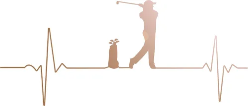 Vinilo adhesivo de pared para jugador de golf, golfista, club deportivo, latido del corazón, mural, decoración grande (g1989), color negro