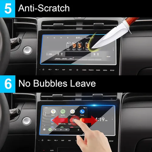 Miniatura 6 de TTCR-II Protector de pantalla compatible con Hyundai Tucson 2022-2024, protector de pantalla táctil Santa Cruz de 10.25 pulgadas, protector