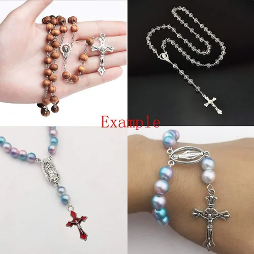 Miniatura 5 de 60 dijes surtidos de plata antigua esmaltados cristianos Jesús Cruz religioso crucifijo para hacer joyas, collares, pulseras, aretes, accesorios