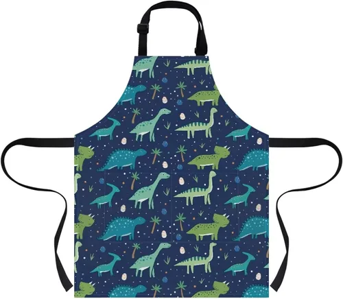 Miniatura 7 de Cozeyat Delantales de cocina para niños y niñas, delantales de pintura con bolsillos, delantales ligeros con correa ajustable