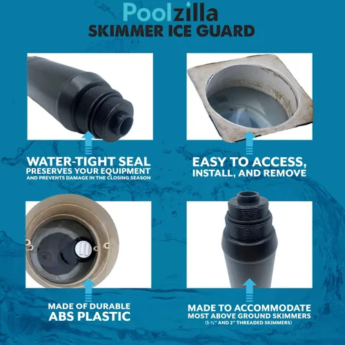 Miniatura 5 de Poolzilla 1 paquete de tapón de invierno Skimmer – Piscina sobre y en el suelo, protector de hielo de 9 pulgadas para desnatadores roscados de 1-½