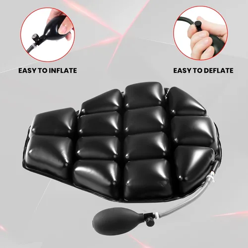 Miniatura 4 de GRAND PITSTOP - Cojín de asiento de aire para motocicleta, inflado y desinflado en movimiento, alivio de presión para asiento de motocicleta, a