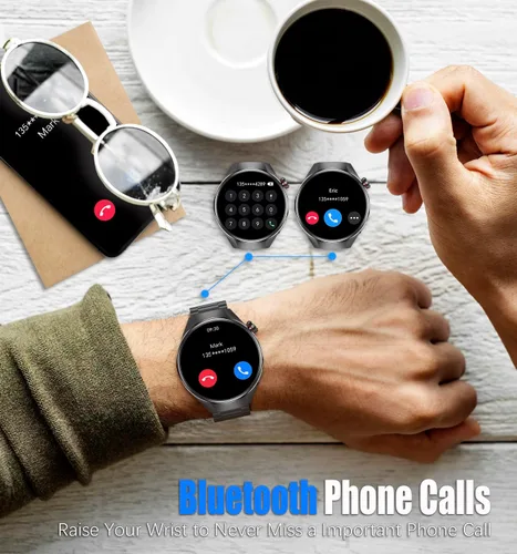 Miniatura 5 de Reloj inteligente para hombre, 1.75 pulgadas, AMOLED, Bluetooth, llamadas, frecuencia cardíaca y oxígeno en sangre, monitor de sueño, rastreador