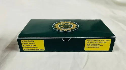 Miniatura 2 de AL HASNAYN ENTERPRISES Almas - Conos de henna para mujer, paquete de 6 tubos de henna 100% naturales listos para usar, color para el cabello, tinte