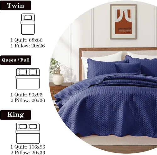 Miniatura 237 de MOONLIGHT20015 Juego de colchas individuales (68" x 86") – Paquete a granel de 10 al por mayor para hoteles, dormitorios de invitados y Airbnbs
