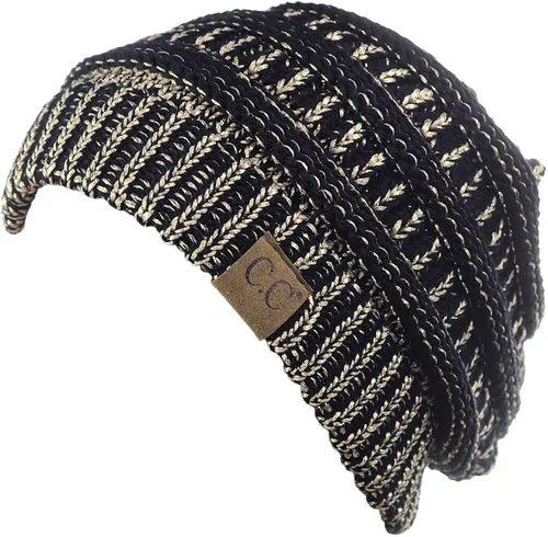 Miniatura 4 de C.C - Gorro de punto trenzado, elástico, moderno, grueso, suave y abrigado