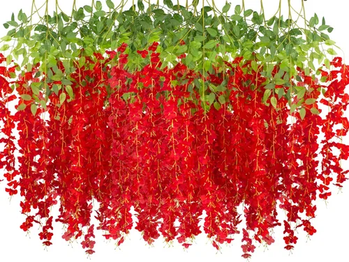 Miniatura 9 de AITISOR Paquete de 24 guirnaldas artificiales de vid de glicina falsa (3.75 pies), guirnalda colgante de flores de seda para decoración del hogar