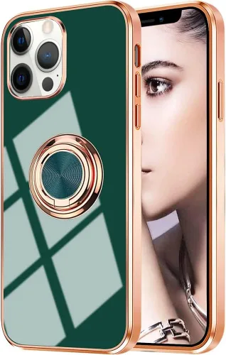 Miniatura 15 de Funda para iPhone 11 Pro con anillo, anillo de rotación de 360 grados integrado con soporte de anillo de rotación de 360 grados con chapado Gris