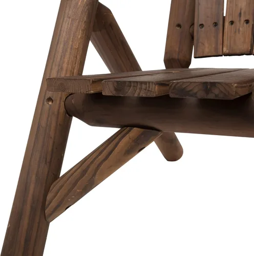Miniatura 7 de Silla Adirondack de madera de 2 asientos, juego de sillas para exteriores con mesa auxiliar central, silla Adirondack de dos plazas al aire libre