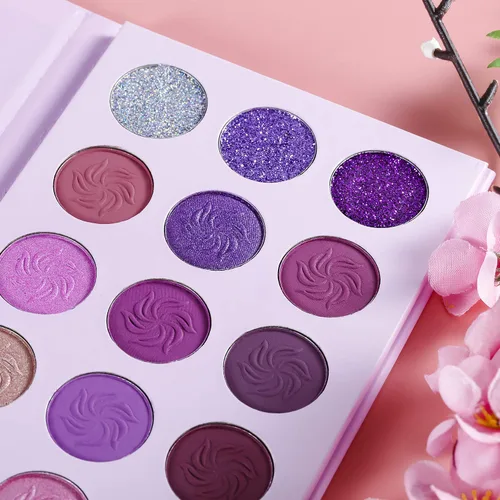Miniatura 5 de Afflano Paleta de sombra de ojos morada, purpurina mate, paleta de maquillaje de ojos rosa altamente pigmentada, paleta de maquillaje de ojos rosa